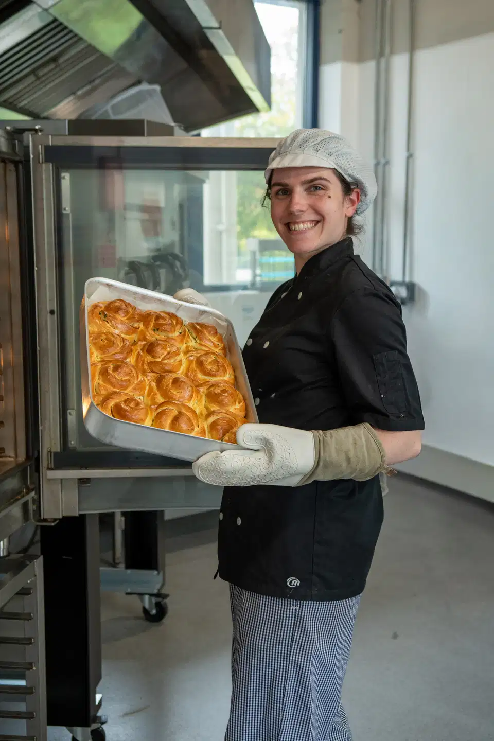Pastry chef preparing dough